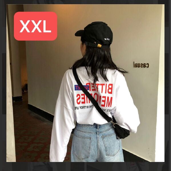 長袖Tシャツ ロンT ビッグシルエット ゆったり レディース 【001060XXL】