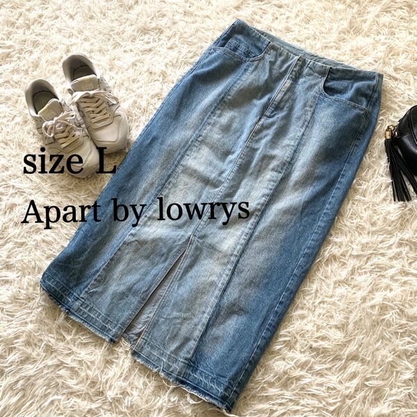 apart by lowrys デニム スリット スカート コットン タイトスカート Lサイズ