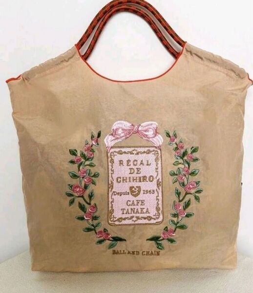 刺繍 エコバッグ トートバッグ 花柄 フラワー リボン リース Mサイズ