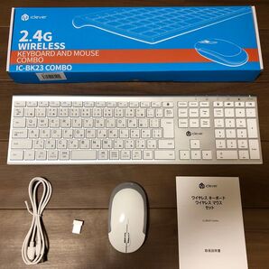 iclever ワイヤレスキーボード マウスセット シルバーホワイト極美品