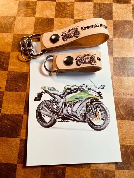 本革レザーキーストラップ ZX-10 オリジナルレザーストラップセット