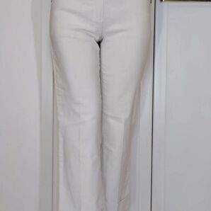 アンクル丈・ストレッチパンツ(ヒップハングタイプ)色:グレーベージュ系 (サイズ:XS〜S相当)薄手ストレッチ生地