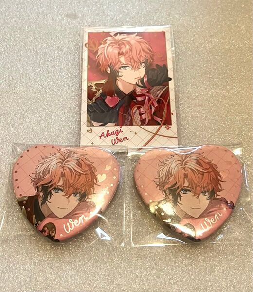 にじさんじ 赤城ウェン ハート型缶バッジ チェキ Melty Valentine