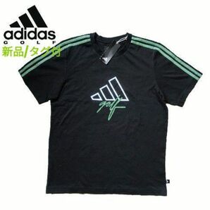 新品/タグ付 adidas(アディダス)GOLF グラフィック 半袖 Tシャツ スリーストライプス■L