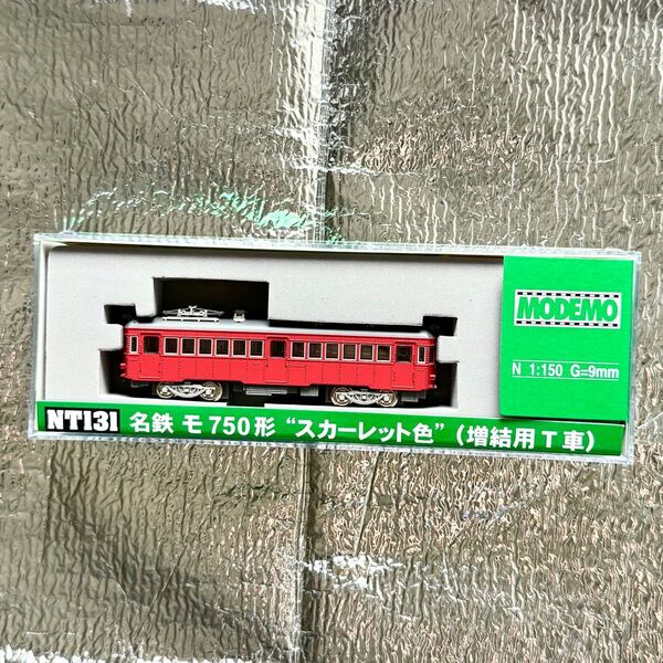モデモ Nゲージ NT131 名鉄モ750形 スカーレット色 増結用 T車
