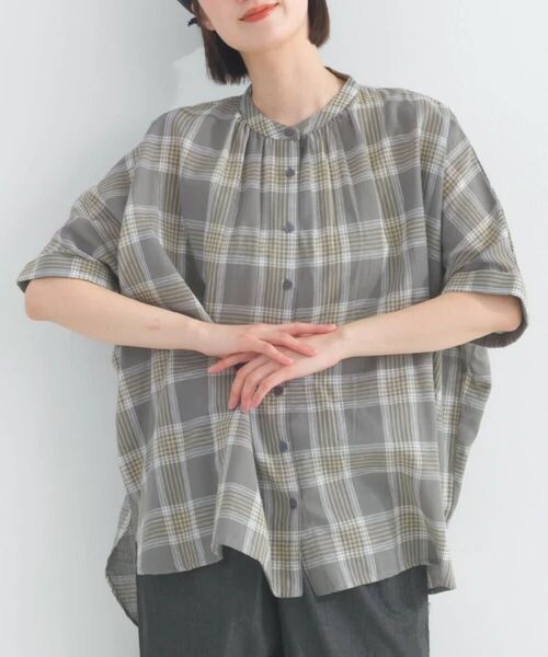 Lupilien ルピリアン コットンリネン ギャザー ブラウス ふんわりナチュラル 綿麻