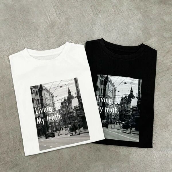 フォトプリントオーバーサイズTシャツ