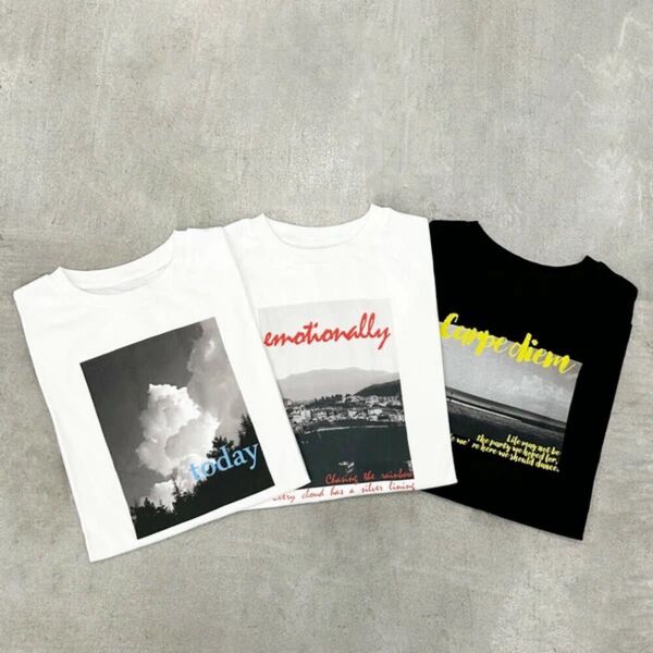 フォトビッグTシャツ 3color プリント 半袖Tシャツ バンド
