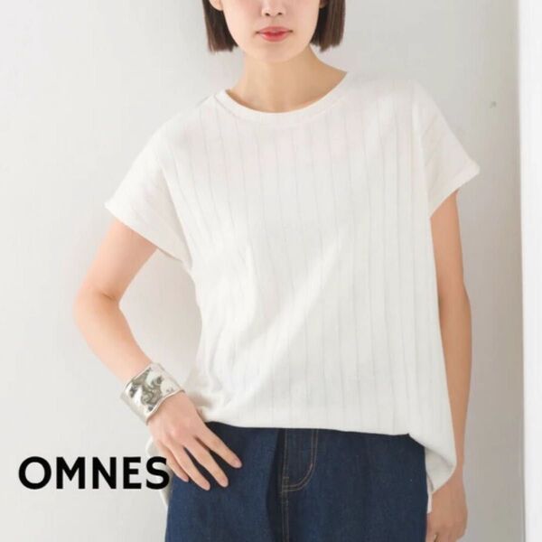 OMNES【新品・未使用】汗染み防止リブプルオーバー 春夏 オムネス ホワイト