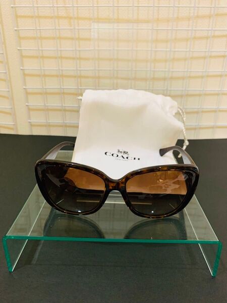 【美品】coach コーチ サングラス 眼鏡 フレーム 鼈甲カラー レンズ ブラウン