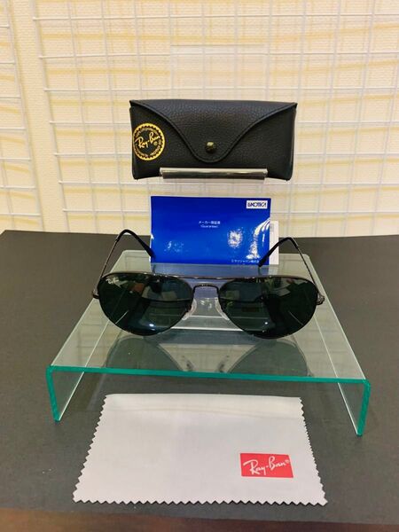 【ケース付試着のみ美品】Ray-Ban レイバン サングラス 眼鏡 フレーム ブラックカラー レンズ グレーグリーン