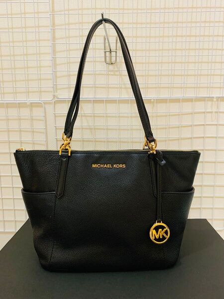 【まあまあ美品】 MICHAEL KORS マイケルコース トートバッグ バッグ 肩掛け レザー ブラック