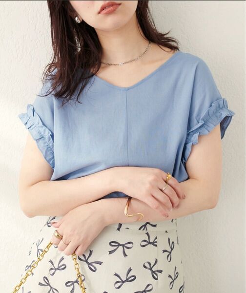 osono前後2WAY袖口ミニフリルブラウス natural couture