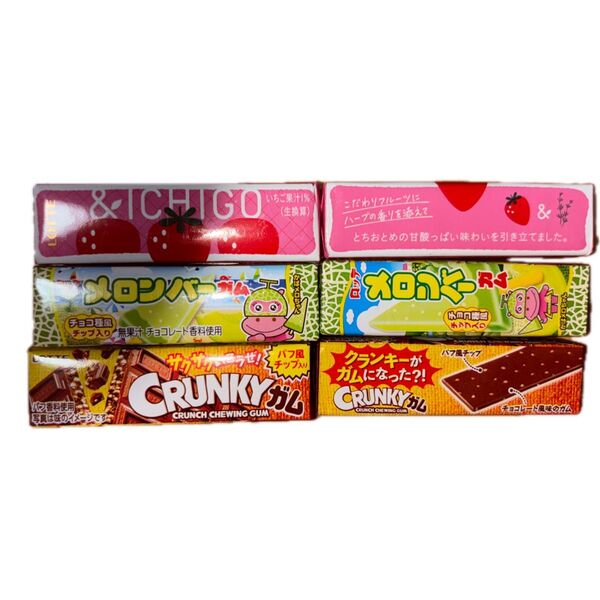 LOTTE ガム いちご メロンバー クランキー 各2個ずつ 6個セット
