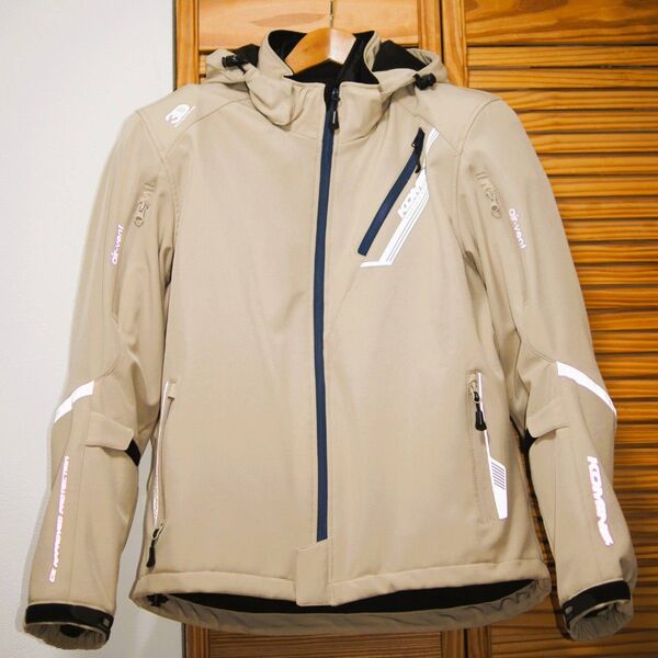 【即決どうぞ。早いもの勝ち。美品】KOMINE バイク用ジャケット 07-114 メンズ ベージュ 2XL