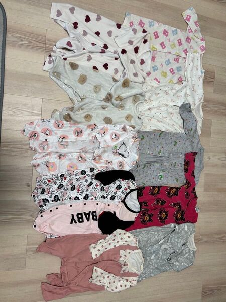女の子 新生児 70サイズ 80サイズ ロンパース 肌着 まとめ売り