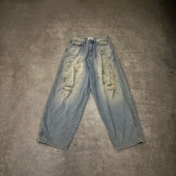 saint martin スーパーバギーデニム アクネ似 h&m ダメージデニム ビンテージ デニム