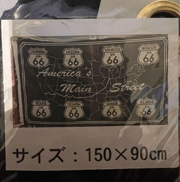 特大フラッグ/USA/アメリカ雑貨/ROUTE66#ルート66/新品未使用/アメリカ/ガレージ/アメ車/ホットロッド