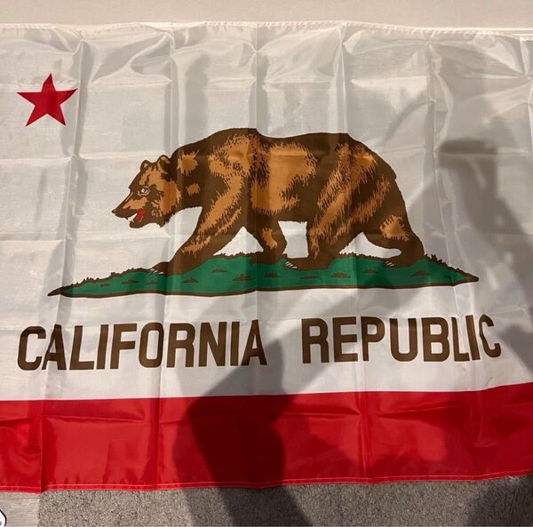 California Bear/カリフォルニアベアー/ROUTE66/フラッグ/旗/バナー/特大フラッグ/ガレージ装飾/アメ車
