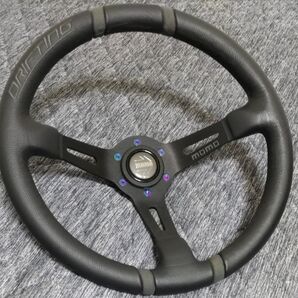 正規品 MOMO DRIFTING 350mm モモ ドリフティング 35パイ ブラック グレー ディープ レザー ステアリング