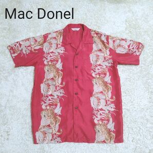 1621 Mac Donel シャツ アロハ 開襟 シルク100 和柄 虎 龍