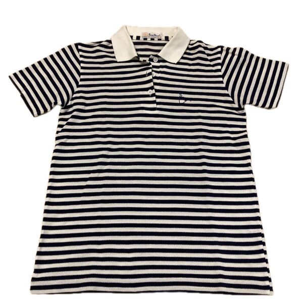 トロイブロス ボーダー柄ポロシャツ ネイビー×ホワイト レディース M 半袖 ポロシャツ