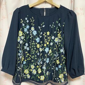 花柄刺繍 ブラウス シャツ トップス カットソー チュニック 花柄 刺繍 レディース レディーストップス トップス 夏服