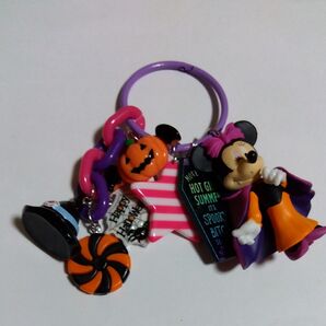 ハンドメイド ミニーマウス じゃらじゃらハロウィン キーホルダー