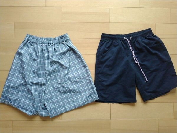 未使用あり 160 ショートパンツ 2点セット チェック グレー 黒 水陸両用 IGNIO イグニオ