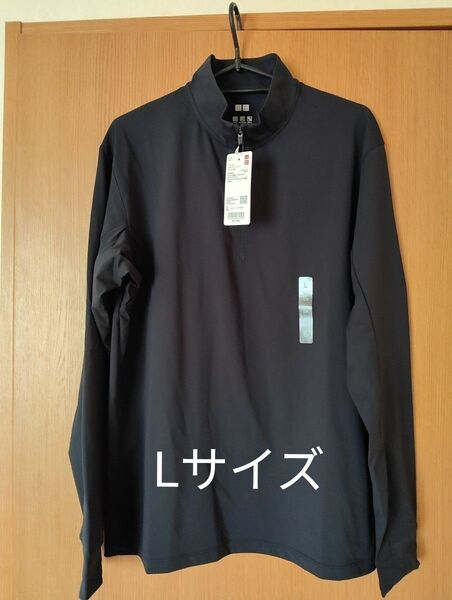 ユニクロ ドライEXUVカットハーフジップTシャツ 黒 Lサイズ 未使用