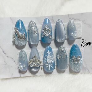 ネイルチップ マグネット ジェルネイルチップ シンデレラ ウェディング ブライダルネイル