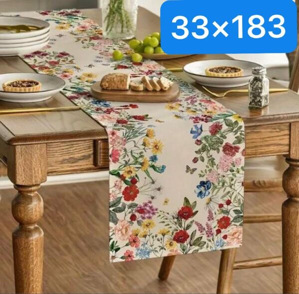 新品 テーブルランナー フラワー インテリア雑貨 花 北欧 ナチュラル テーブルクロス 183×33cm テーブル おしゃれ
