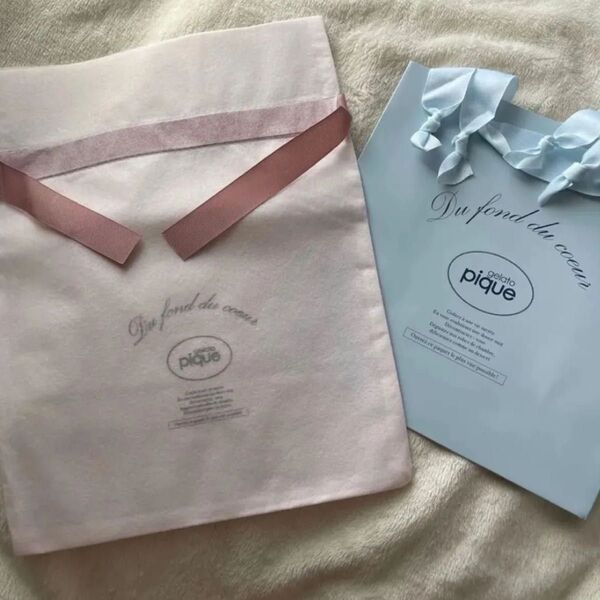 gelato pique ジェラートピケ ラッピング キット ショッパー 紙袋 ギフト巾着 ギフトバッグ ピンク ショップ袋