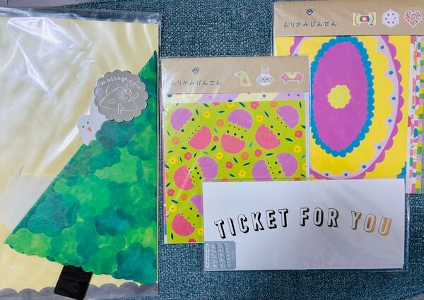 【未開封未使用】おりがみ便箋 メッセージカード 各種 まとめ売り 保育園 手紙 交換 こども カード チケット 手書き