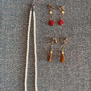 パールネックレス イヤリング2種 3点セット アクセサリー