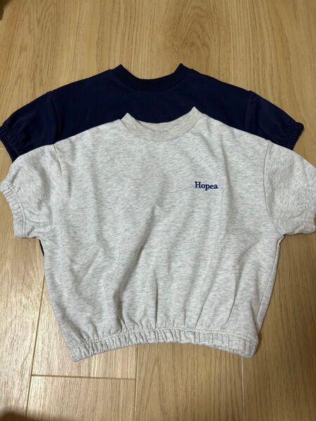 tiny manon 半袖スウェット ネイビー、グレー2色セット 100cm chiyumi