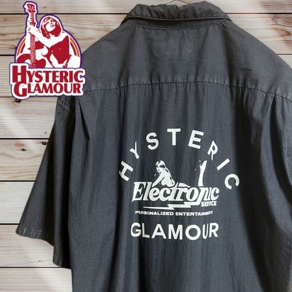 HYSTERIC GLAMOUR ヒステリックグラマー オープンカラーワークシャツ 半袖シャツ