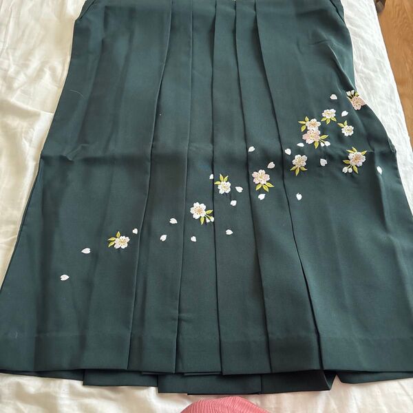 袴 卒業式 入学式 深緑 桜 刺繍