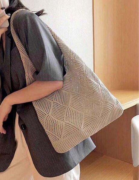 メッシュバッグ トートバッグ ベージュ