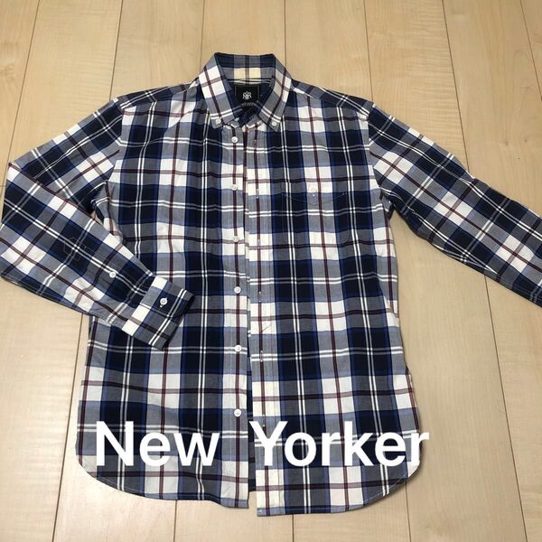 ニューヨーカー NewYorker チェック柄 ボタンダウン シャツ 長袖 メンズ S M ボタンダウン