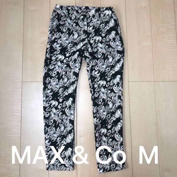 MAX and Co マックスアンドコー ボタニカル パンツ M 深めグリーン レディース 花柄