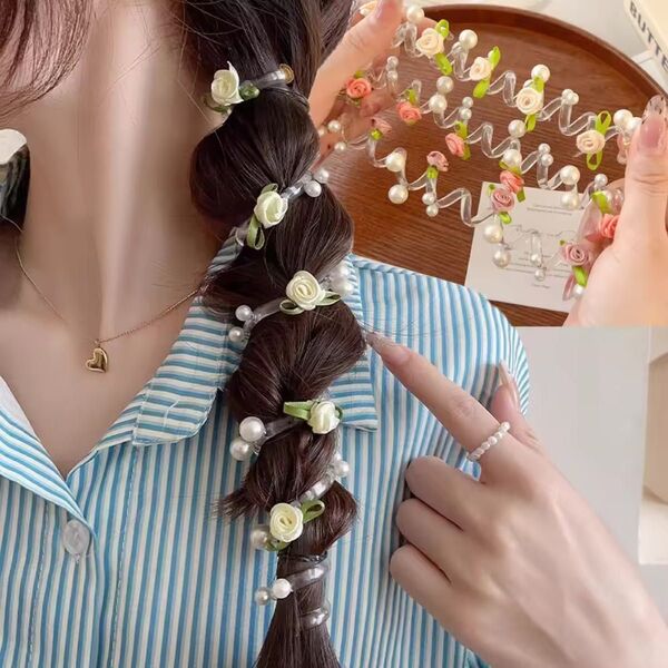 【新品】コイルアップ スプリングゴム コイルポニー ヘアアクセサリー レディース 結婚式 フラワー