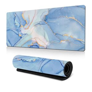 ゲーミングマウスパッド 80cm×30cm マーブル柄 大判 マーブルブルー