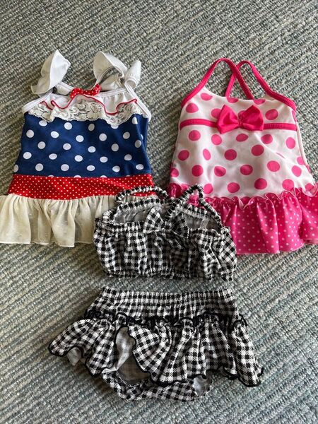 ベビー 赤ちゃん 女の子 水着3着セット まとめ売り ワンピース水着