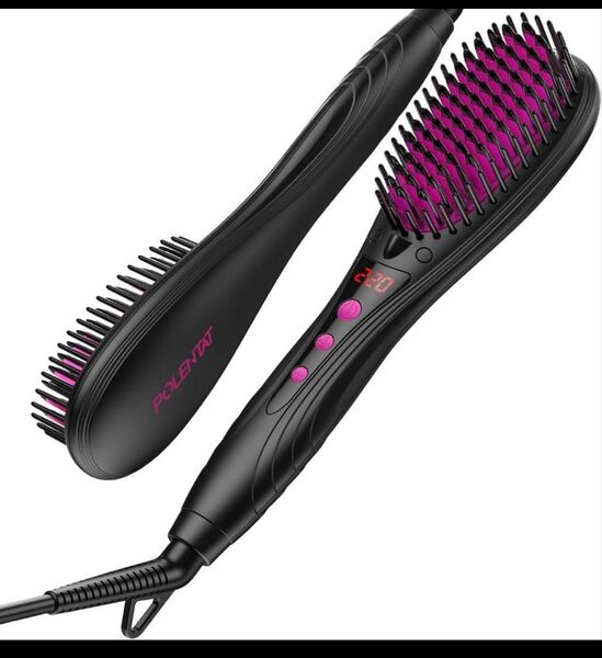 POLENTAT ストレートブラシ ブラシ型ヘアアイロン ヒートブラシ サロン級