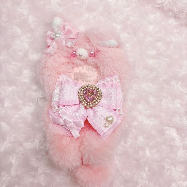ぬい服 10cm ピンク 犬 折れ耳 ショルダー