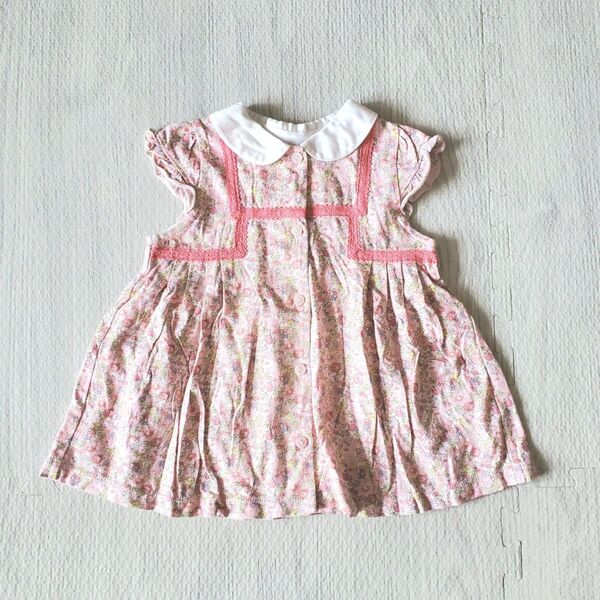 べべ 半袖チュニックワンピース 70cm80cm キッズベビー女の子どもピンク