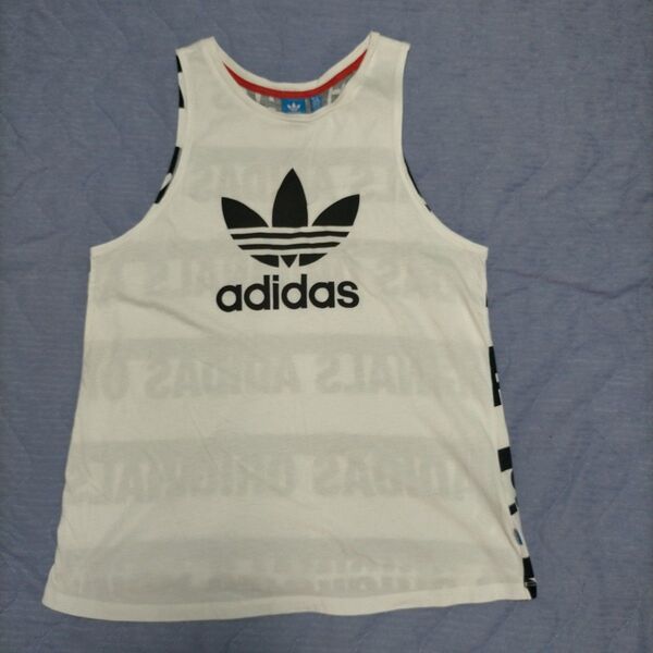 adidas ロゴ入 メンズタンクトップ US Lサイズ