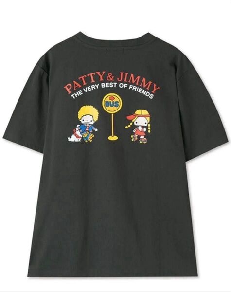 綿棒+パティ&ジミー Tシャツ Lサイズ チャコールグレー 黒 サンリオ レトロ