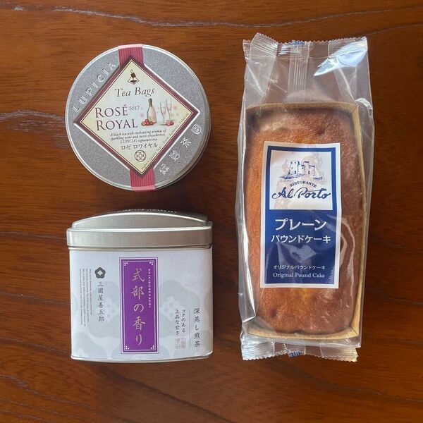 LUPICIAロゼロワイヤル 三國屋善五郎 式部の香り パウンドケーキプレーン 紅茶 フレーバーティー 深むし煎茶